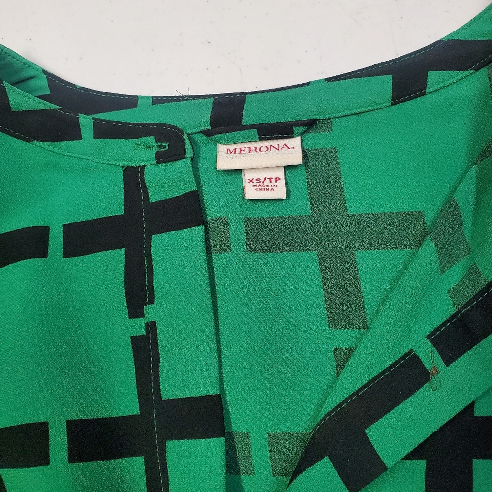 Merona green and black dress with pockets ! - Picture 5 of 5
